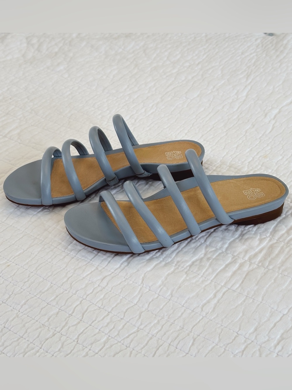 Abeo Sammie Leather Comfort Sandals Blue Size 8 | Cushioned Footbed - Picture 3 of 9